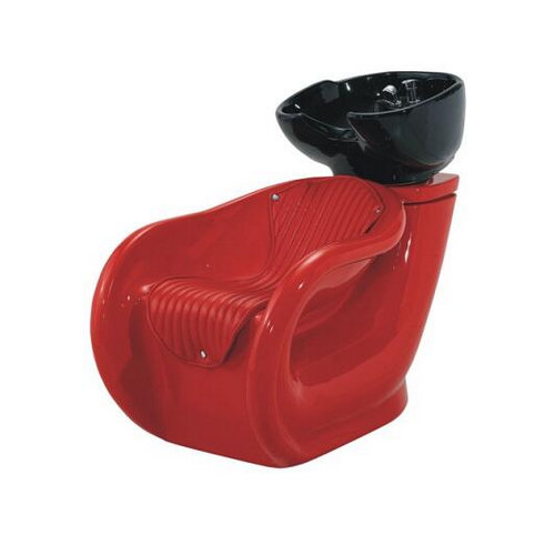 Hot sale red women hair shampoo unit / salon shampoo stations / shampoo bowl backwash units