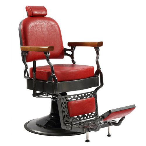 Koch Antique Ergonomic Tall Hydraulic Red Barber Shop Recline Hair Cutting Chairs