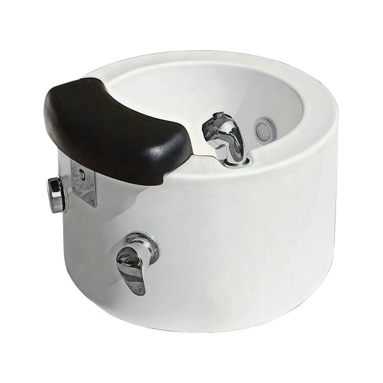 High Quality White Pedicure Sink Bowls For Spa Massage Pedicure Chairs Foot Bath Basin