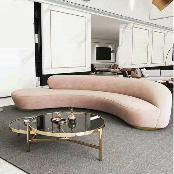 modern leather salon sofa bed / salon furniture waiting sofa / modern barber shop reception sofa