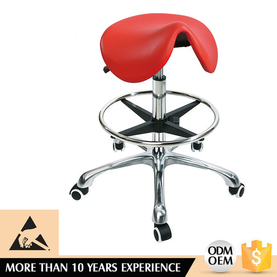 Adjustable anti-static PU foam bar seating workshop task operator chair ESD laboratory stool footrest wheels